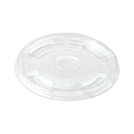 WORLD CENTRIC Clear Cold Cup Lids, Fits 9-24 oz Cups, PK1000 CPLCS12